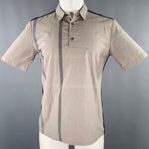 STEPHAN SCHNEIDER Size M Grey Taupe Mixed Fabrics Cotton Short Sleeve Shirt